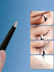 一副扁平/斜口眉镊，高精度眉镊，适用于拔除胡须、脱毛以及去除面部和身体上的细小毛发。 - 彩色 - 查看 2