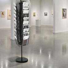 Rotating Brochure Display Rack, 30 Pockets Mesh Magazine Literature Display Stand, Portable Floor Standing Magazine Rack, Metal Newspaper Catalog Holders For Shop Exhibitions Office Trade Show - Base type 30 slots - 查看 9