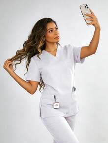 Verabschieden Sie sich von verblassender Verlegenheit! Mehrzweck-Arbeitskleidung mit 3D-Schnitt, langanhaltender Formbeständigkeit, nicht verblassender Damenkittel, Schadenersatz inklusive