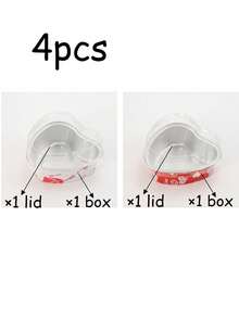 20/4pcs Red/White Heart-Shaped Aluminum Foil Cake Molds With Lids, "Happy Valentine's Day" Dessert Decoration Boxes, Heart-Shaped Cakes, Cookies Decoration Cake Boxes, Party Dessert Decoration Boxes, Disposable Mini Cake Molds, Suitable For Valentine's Day Packaging, Baking Dessert Packaging, Anniversary - Multicolor - View 13