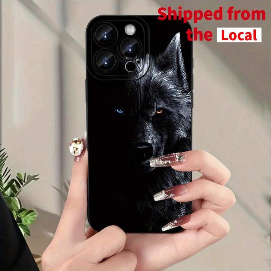 Handyhülle: Beliebtes kreatives Wolf-Design Handyhülle für iPhone 16/15/14/13/12/XS/XR/X/7/8 Plus/Pro/Max - Unisex stilvolles Geschenk für Freunde, Familie, Freund oder Freundin - Schwarz - Übersicht 1