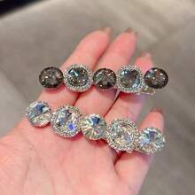 Shining Diamond Crystal Clip Headdress, Women's Simple Side Clip, Hairpin On The Back Of The Head, Duckbill Clip Hair Ornament - Nhiều màu - Xem 8