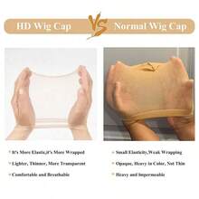 10-Pack Wig Caps, Women's Ultra-Brown Transparent Caps, Suitable Lace Front Wigs, Elastic Stocking Wig Caps - Clear - View 4