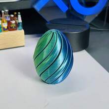 3D Printed Spiral Egg Desktop Toy, Interesting Hand Spinner, Stress Relief Gadget - Multicolor - View 9