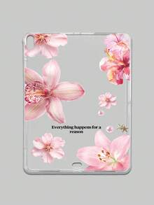 透明粉色花卉 iPad 保护套 - 时尚保护套，带有励志名言，优雅的保护性设计，兼容 iPad Pro 11、iPad Air 2、iPad Air 第五代 2022、iPad Air 11 英寸 (M2)-2024、iPad Air 11 英寸 (M3) 2025，适合个人使用、送礼和夏季场合 - 彩色 - 查看 28