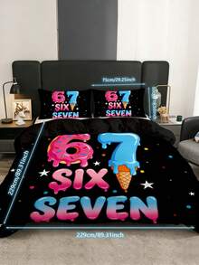 3-pack påslakanset med 6 och 7 stycken (innehåller: 1 st. dragkedja + 2 st. örngott, inlägg ingår ej), polyestertyg, mjukt och bekvämt sängkläderset, lämplig för sovrum eller studenthem (pojkar/flickor), semestercamping och resor, maskintvättbar - Multifärgad - Visa 23