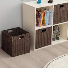 Brown Woven Bohemian Style Desktop Storage Basket Set, Suitable For Snacks, Cosmetics, Toys And Other Household Fabric Multi-Functional Storage Boxes, Applicable To Coffee Tables Or Key Baskets, Desktop Decorative Storage Baskets, Entryway Living Room Miscellaneous Storage Boxes, Snack Toy Organizer Boxes, Household Cabinet Storage Boxes