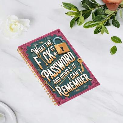 1本螺旋装订密码笔记本，混色，纸质，带密码记录功能，帮助您保持井然有序，可用于记录网站登录信息，也可作为剪贴簿手工用品。