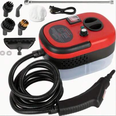 Handheld Steam Cleaner, Rapid Heating , Includes Multiple Attachments, Suitable For Home, Car, And Commercial Settings, Multi-Purpose Surface Cleaning Tool Features, Glass Scraper, US Plug, 1.2L Water Tank