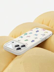 1pc Butterfly Pattern, Large Hole Liquid Beige Shock-Proof Phone Protective Case, Silicone Material, Can Be Given As Holiday Gift, Compatible With Apple IPhone Xs/Xs Max/Xr/11 12 13 14 15 16 Pro/Pro Max/14 15 16 Plus/17, Unisex