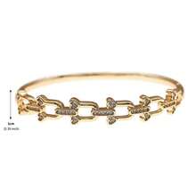 1 pieza Brazalete de cobre chapado en oro de 18K, regalo perfecto para ella en el Día de San Valentín - Multicolor - Ver 7