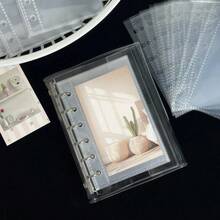 20/30/50张/袋 A6/A7 透明替换内页，活页贴纸笔记本替换内页，3D 立体压纹贴纸笔记本备用塑料内页，贴纸剪贴簿活页内页，采用高透明 PP 材料制成，适用于粘贴贴纸、制作贴纸笔记本、照片卡片、办公计划本收纳 - 無色 - 查看 7