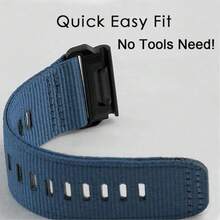 Abanen Rugged Nylon Watch Bands For Garmin Fenix 8 51mm / Enduro/Instinct 2X / Epix Pro 51mm, Adjustable Sports Wrist Strap With Stainless Steel Clasp For Fenix 7X / 6X /5X, Instinct 3 50mm,Blue - 藍色的 - 查看 4