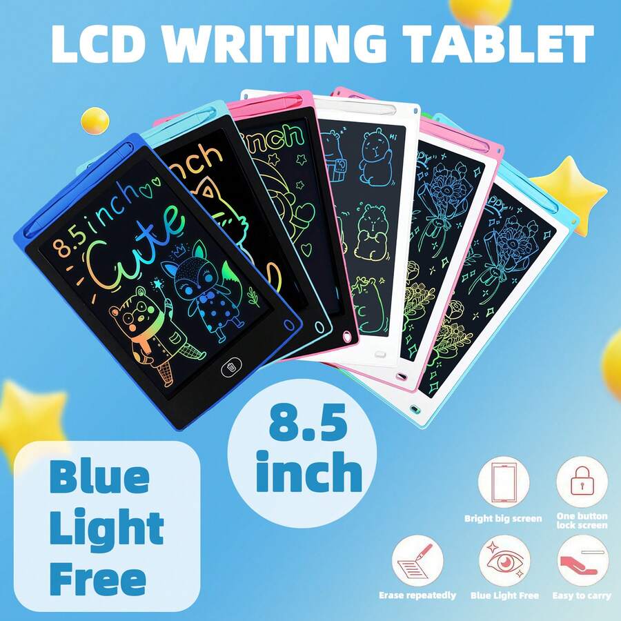 2/4 Piezas Tableta de Escritura LCD Grande - Sin Batería Borrable para Memo, Cálculo y Escritura Creativa, Útiles Escolares para Volver a la Escuela - Multicolor - Ver 1