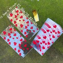 50pcs Valentine's Day Gift Bags, Romantic Gift Bags, Transparent OPPE Bags For Valentine's Day, Romantic Couple Gift Packaging, Dreamlike Theme Party Decor, Heart-Shaped Design| Plastic Bags, Valentine's Day Decor, Best For Thanksgiving, Valentine's Day, Wedding, Event Party Gift Bags - 彩色 - 查看 9