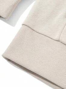 Adidas 男士休闲运动套头衫 - 杏色 - 查看 6