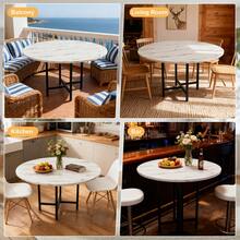 Round Modern Dining Table, Marble Kitchen Table, Multifunctional Space-Saving Dining Table, Kitchen Counter, Floor-Standing Folding Bar Table, Kitchen Table - trắng - Xem 6