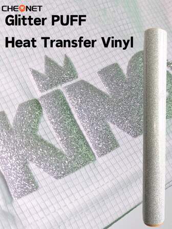 CHEONET - Shiny 3D Heat Transfer Vinyl Stickers, Multiple Colors Available - Iron-On 3D Fluffy Vinyl Stickers, Suitable For DIY T-Shirts And Fabric Crafts, Heat Transfer Vinyl Stickers Compatible With All Cutting Machines, Easy To Cut