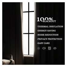 Blackout Curtains 90 Inch Length Linen Drapes - 2 Panels Darkening Thermal Insulated For Bedroom, Living Room, Farmhouse Decor - Back Tab/Rod Pocket - 如圖652 - 查看 4
