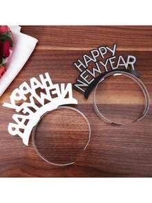 12个装节日新年派对头饰 - 6.7英寸金银闪光纸质头饰，适合节日庆祝活动，无需电源，非常适合新年夜装饰