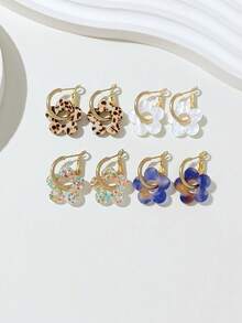 4 pares de pendientes con colgante de borlas multicolor de moda y lindos, adecuados para mujeres