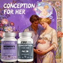 60 Capsules Conception For Her Women's Fertility Supplement With Fenugreek, Macagan, Smooth Elm & Fungus - Fertility Boosters Suitable For Women Trying To Conceive, Monthly Cycle, Gift For Pregnancy Announcement (Packaging May Vary) - Sự thụ thai của cô ấy - Xem 1