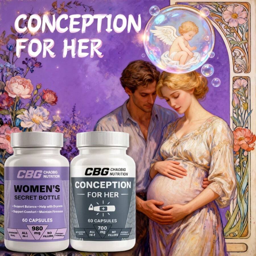 60 Capsules Conception For Her Women's Fertility Supplement With Fenugreek, Macagan, Smooth Elm & Fungus - Fertility Boosters Suitable For Women Trying To Conceive, Monthly Cycle, Gift For Pregnancy Announcement (Packaging May Vary) - Sự thụ thai của cô ấy - Xem 1