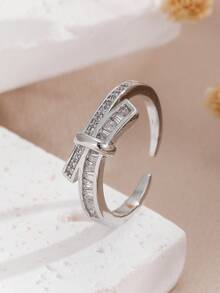 2026 European & Korean Fashion Classic Copper Micro-Inlaid Cute Open Ring For Women - Copper Micro-inlaid Trapezoidal Square YR0769 - View 17