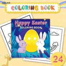 GDTME Easter-Themed Coloring Book Series, Fun Carnival, Cute And Cozy Easter, Rabbits, Easter Eggs, 24 Pages Of Relaxing Coloring, Great Easter Gifts, Stationery, Back-To-School Gifts, Office Supplies.
