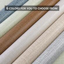 Brown Grasscloth Peel And Stick Wallpaper 17.3\X120\ Faux Linen Textured Contact Paper Removable Se- Adhesive Vinyl Wallpaper For Bedroom Bathroom Kitchen Cabinets - 棕色 - 查看 3
