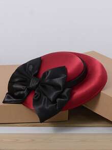 英国丝绸缎面领结，复古缎面，适合宴会、婚礼、鸡尾酒会等场合，女士优雅礼品帽 - 04201001 - 查看 8