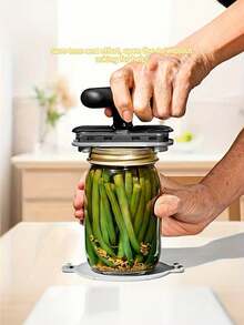 1个多功能不锈钢手动开罐器和开瓶器，边缘光滑，符合人体工程学设计 - 可调节，易握，多用途厨房工具 - 方便的手动开罐器 - 适合聚会和日常使用，厨房用品，厨房用具，厨房工具