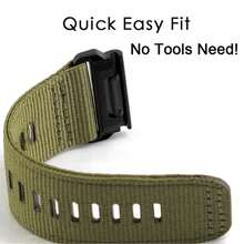 Abanen Rugged Nylon Watch Bands For Garmin Fenix 8 51mm / Enduro/Instinct 2X / Epix Pro 51mm, Adjustable Sports Wrist Strap With Stainless Steel Clasp For Fenix 7X / 6X /5X, Instinct 3 50mm,MilitaryGreen - 軍綠色 - 查看 5
