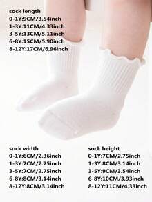 1双带荷叶边装饰的婴儿袜，柔软舒适的女童船袜 - 彩色 - 查看 10