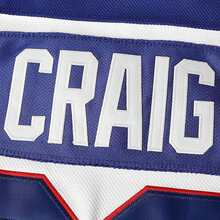MEAN MACHINE 1980 年男子冰球队 30 号吉姆·克雷格“奇迹之白”冰球球衣，字母刺绣比赛训练冰球服 - 白色 - 查看 5