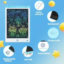 2/4 Piezas Tableta de Escritura LCD Grande - Sin Batería Borrable para Memo, Cálculo y Escritura Creativa, Útiles Escolares para Volver a la Escuela - Multicolor - Ver 4