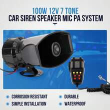 Tone Sound Loud Car Siren Vehicle Horn Hooter/Ambulance/Siren/Traffic Sound With Black Remote Controller 12V 100W (1PC Remote Controller) - A - View 6