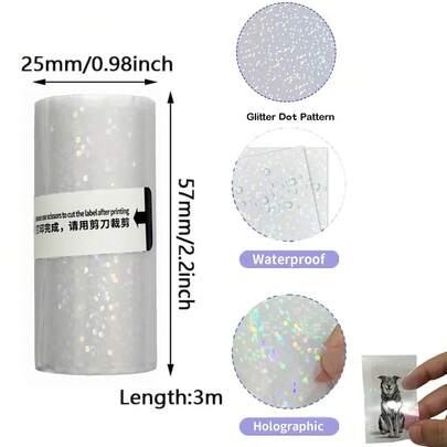 [Transparent Thermal Paper Roll] Transparent Self-Adhesive Thermal Paper Roll | 57mm X 2.5m, Compatible With Most Mini Printers