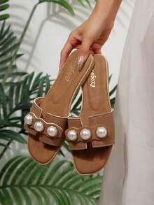 新款时尚女士平底凉鞋 - 鏽棕色 - 查看 2