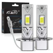 TOAUTO 2Pcs H1 H3 LED Headlight Bulb 50W 15000Lm White 6500K Mini For Auto Super Bright LED Fog Lights Fanless Wireless 12V - A - View 9