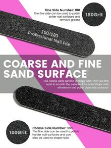 YOKEFELLOW 3/6/10pcs Straight Wooden Nail Files 100/180 Grit Black Professional Reusable Emery Boards, Manicure Tool Suitable For Both Acrylic And Natural Nails, Manicure Pedicure Tool For Women Girls Salon Home Use - Black - View 7