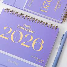 1pc 2026 New Minimalist Creative Desktop Mini Calendar, Triangular Base For Stable Placement, Thick Cardboard Inner Pages, Smooth Flipping Metal Coil Binding, Includes Countdown Memo, Monthly & Annual Calendar, Office Decor, Gift, Prize, Stationery, School Supplies (Random Print) - Multicolor - View 4