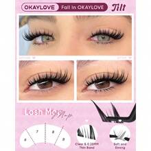 Bottom Lash Clusters DIY Eyelash Extensions, Tilt 6-8 Lower Lashes Wispy Bottoms Individual Lashes, 96pcs CC Curl Natural Invisible Band Eyelash Clusters For Bottom Eyelashes Extension,38507535 - 白色 - 查看 5