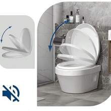 Asiento para Inodoro Blanco con Tapa | Diseño Clásico y Resistente,Asiento para inodoro fabricado en material resistente y duradero, ideal para uso diario. Su diseño clásico en color blanco se adapta fácilmente a la mayoría de los sanitarios estándar, aportando una apariencia limpia y elegante al baño. Cuenta con tapa y asiento ergonómicos que ofrecen comodidad, fácil limpieza y una instalación sencilla. Perfecto para hogares, oficinas o espacios comerciales. - BLANCO - Ver 6