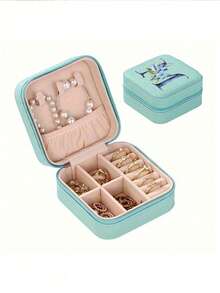 1pc Letter Jewelry Box, Leather Jewelry Travel Storage Case, Christmas Gift For Mom, Bridesmaid Personalized Gift, Valentine's Day Gift, Gift For Her, Bridesmaid Gift - Multicolor - View 71