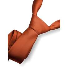 RBOCOTT Solid Color Tie Formal Necktie For Men,Rust - Rust - View 3