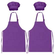 2pcs/Set Kids Apron And Chef Hat Set, Boys & Girls Apron With 2 Pockets, Adjustable, Children's Painting Apron, Suitable For Cooking, Classroom, Baking, Painting, Crafts, BBQ, DIY, Party, Ages 6-13 - Multicolor - View 16