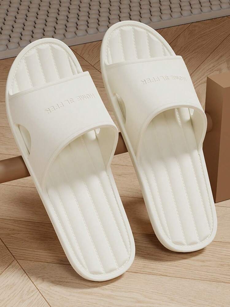 Lightweight EVA Slippers, Thick Sole, Non-Slip Indoor Bathroom Home Soft Bottom Sandals - White - View 2
