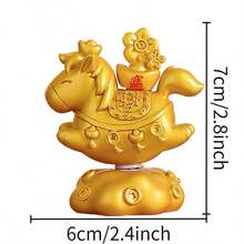 2026 - New Style - Bestseller - Money Horse Statue: A Cute Cartoon "Rolling Wealth" Small Statue, A Desk Small Statue, A Feng Shui Decoration, Symbolizing Good Luck, A Spring Festival Gift For Colleagues, Boyfriends And Girlfriends (Pipe, Machine, Desk Accessories). - Multicolor - View 11