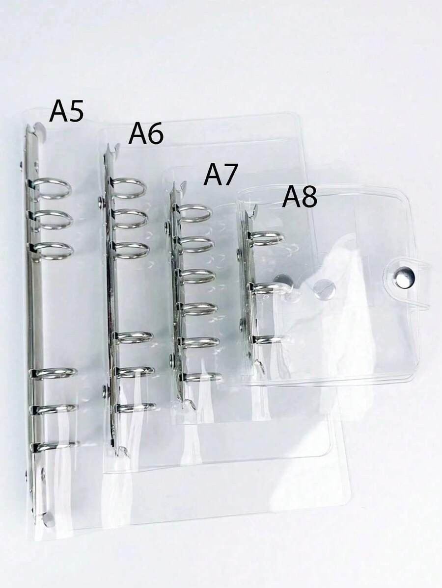 1pc A5/A6 Single Ring Transparent Detachable Portable Binder, Minimalist Transparent Notebook 6-Ring Loose-Leaf, Creative Design For DIY Planner, Fits Photos, Documents, Papers, Convenient For School And Office, Back To School Season